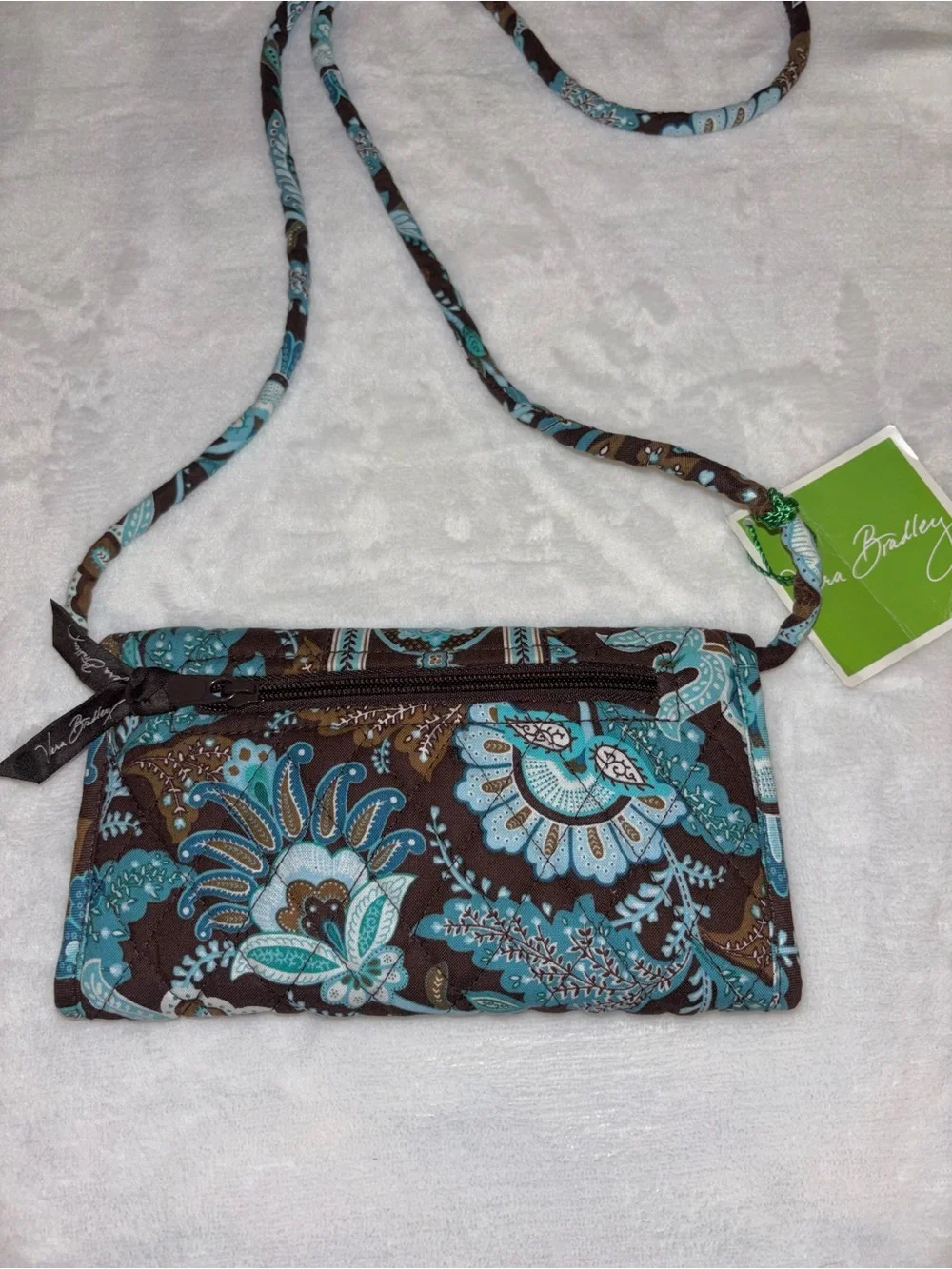 New Vera Bradley Java Blue Wallet Crossbody RETIRED
